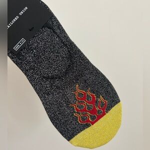 Tailored Union Black and Yellow Flame No Show Socks